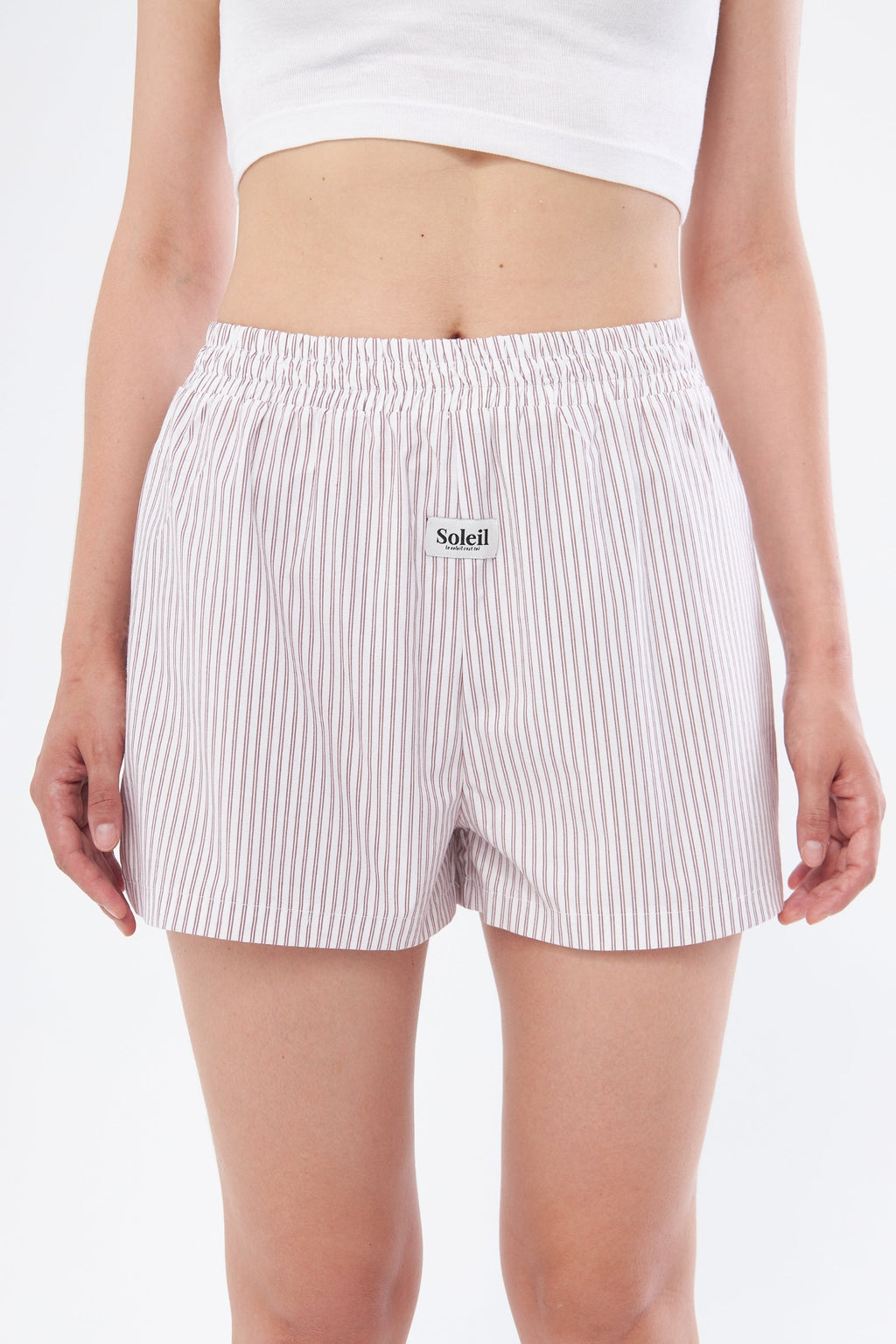 CERISE SHORTS – BORDEAUX STRIPED