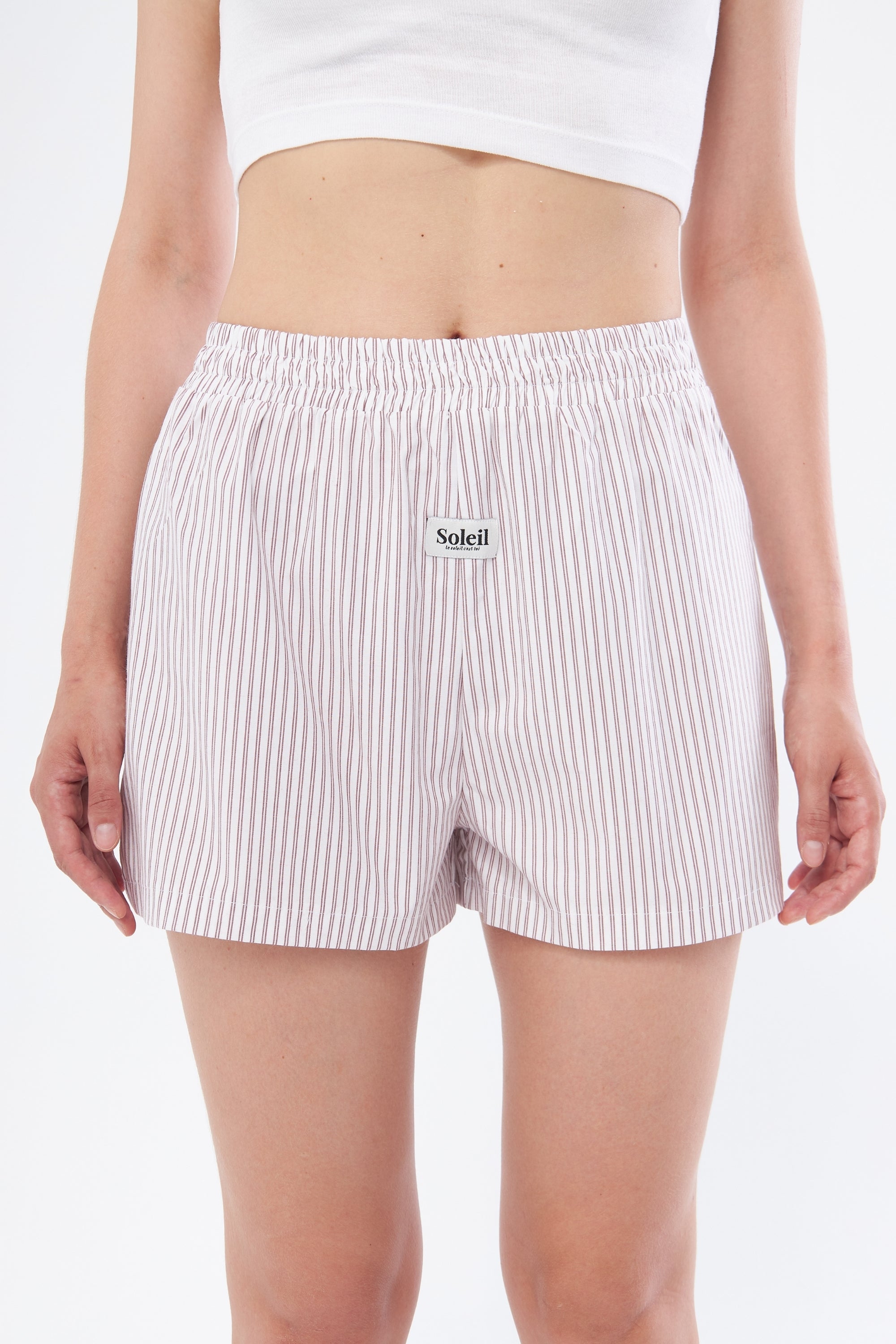 CERISE SHORTS – BORDEAUX STRIPED