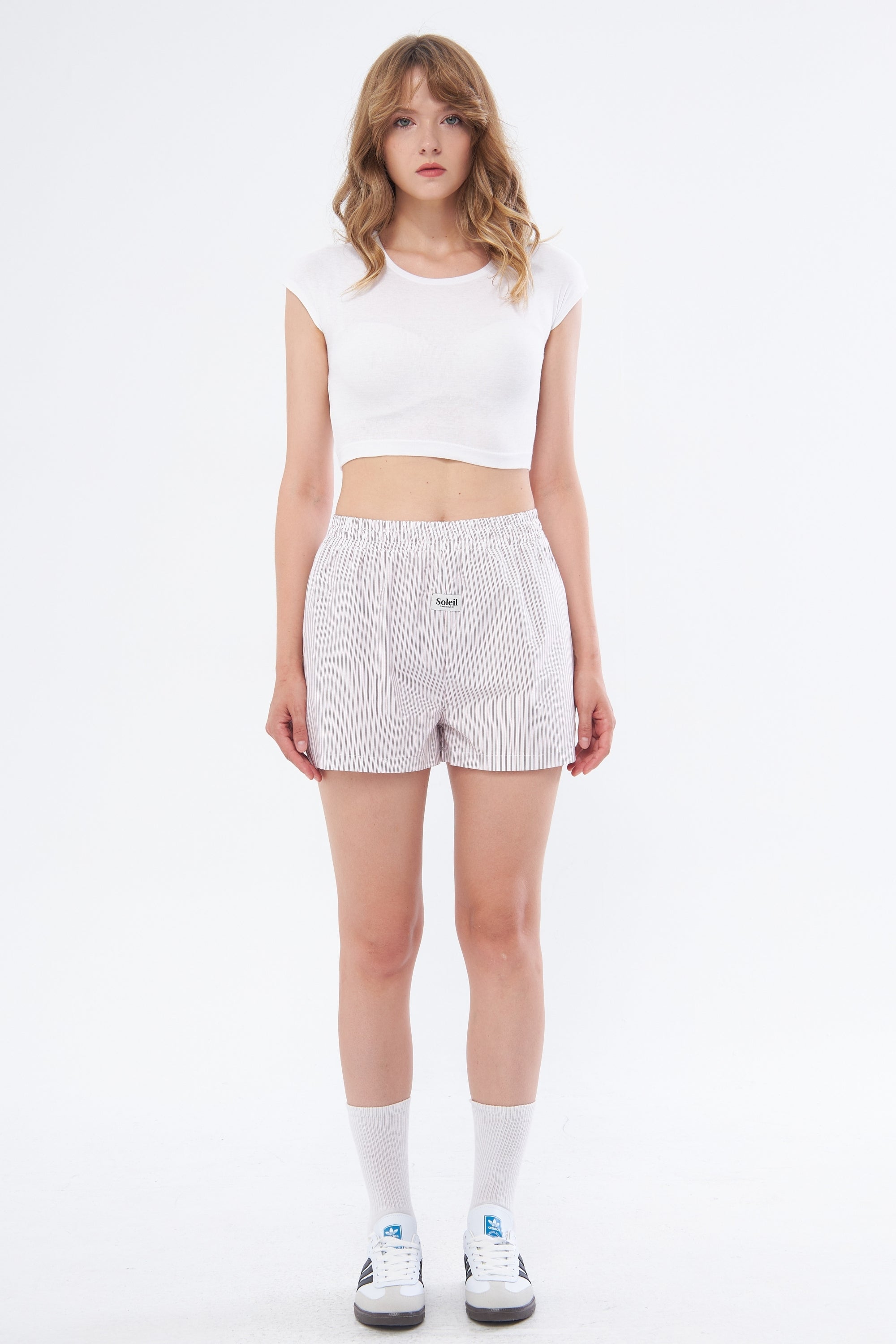 CERISE SHORTS – BORDEAUX STRIPED