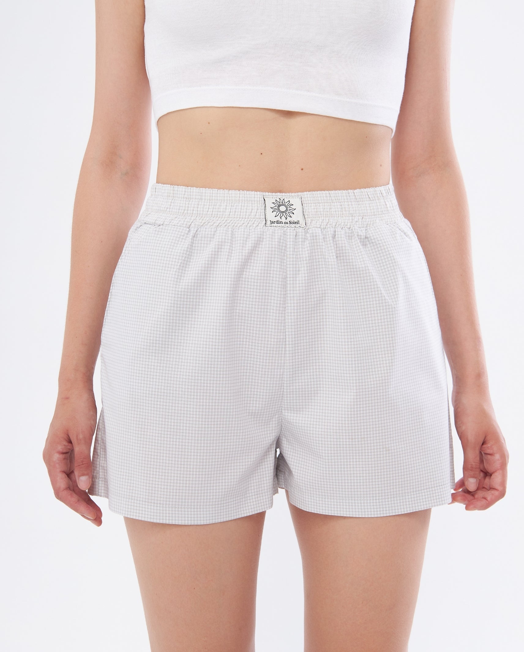 CAMILLE SHORTS - GRAY GINGHAM