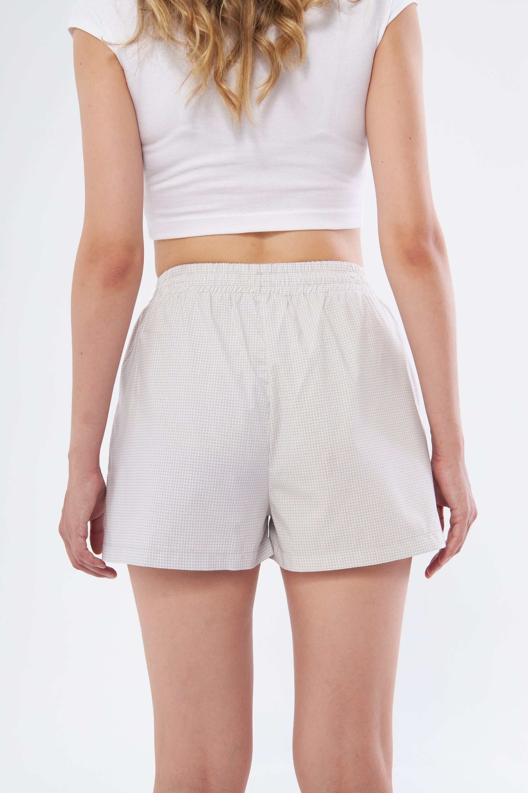 CAMILLE SHORTS - GRAY GINGHAM