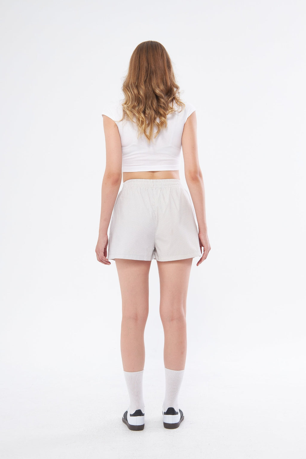 CAMILLE SHORTS - GRAY GINGHAM