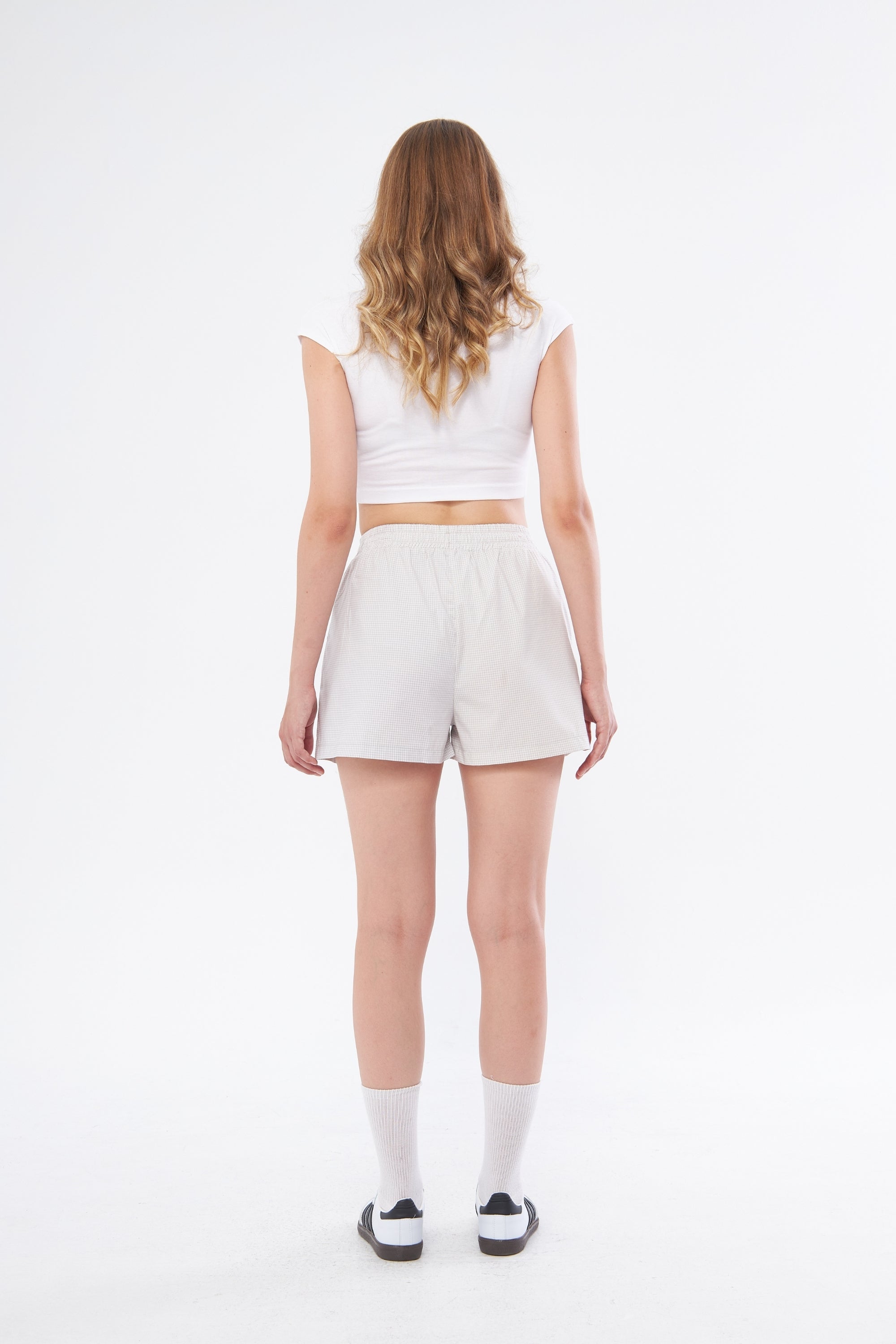 CAMILLE SHORTS - GRAY GINGHAM