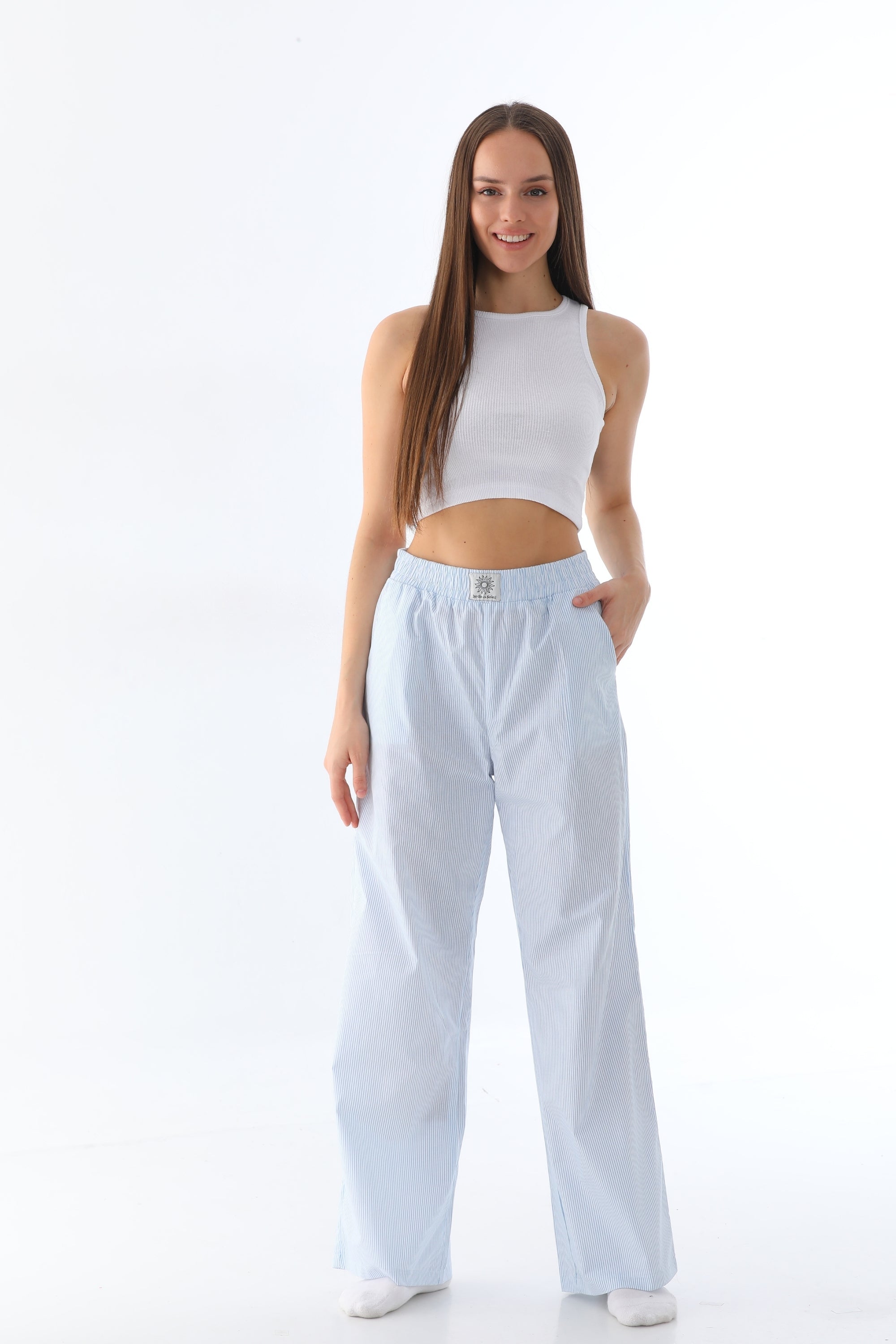 ENSOLEILLÉ PANTS – BABY BLUE STRIPED