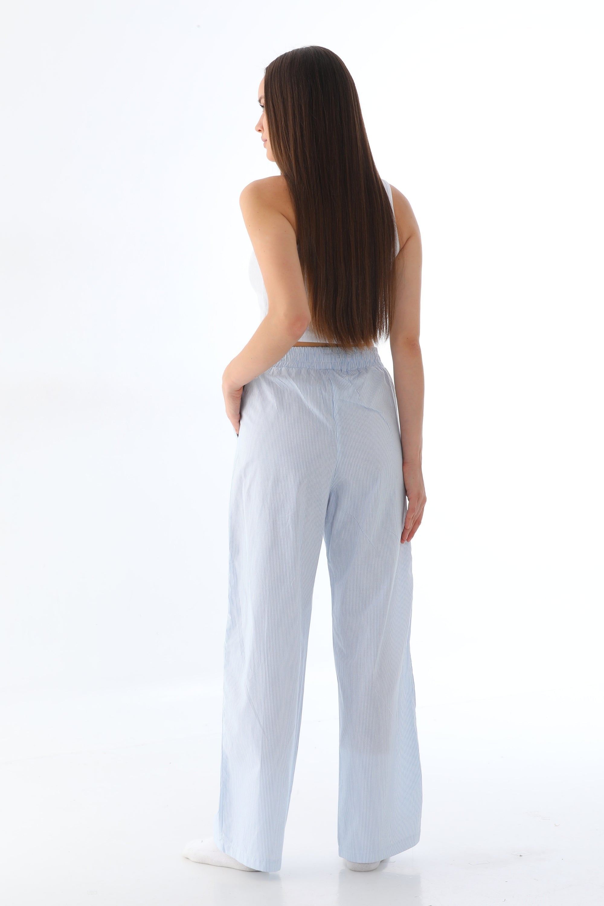 ENSOLEILLÉ PANTS – BABY BLUE STRIPED